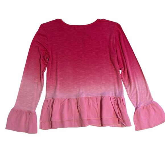 NWT Design History Pink Ombre Bell Sleeve Top Girls Large - Picture 2 of 7